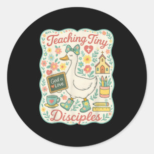 Teaching Tiny Disciples Christian Bible Teacher Go Classic Round Sticker