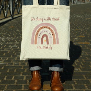 Teaching With Heart Rainbow Teacher Appreciation Tote Bag