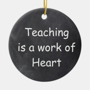 Teaching Work Heart Chalkboard Design Gift Idea Ceramic Tree Decoration