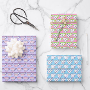 Teacup Afternoon High Tea Cup Party Cuppa Wrapping Paper Sheet