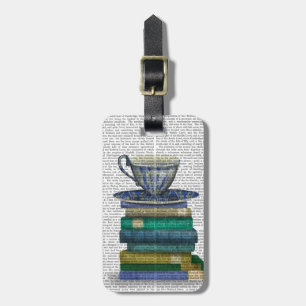 Teacup and Books Luggage Tag