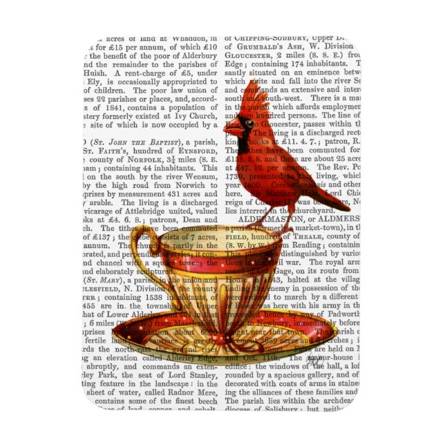 Teacup And Red Cardinal Magnet (Vertical)