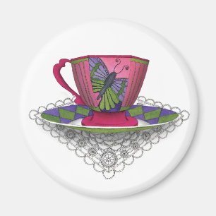 Teacup Butterfly Magnet