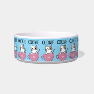 Teacup Cat Pesonalized  Bowl