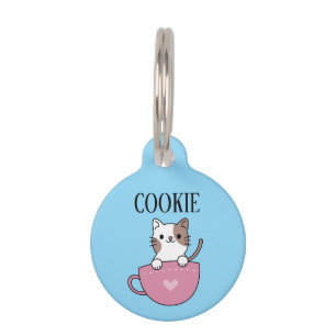 Teacup Cat Pesonalized  Pet Tag