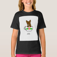 Teacup Chihuahua Girls Black Basic T Shirt