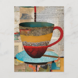 Teacup Collage Postcard