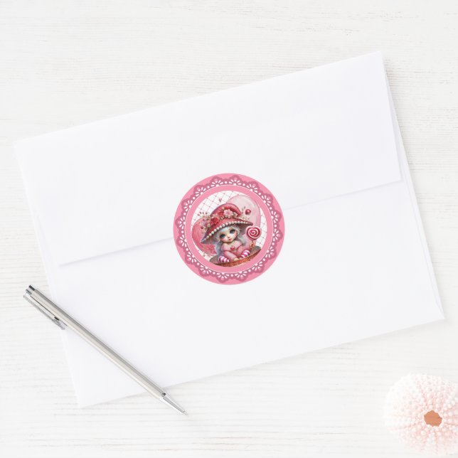Teacup Cuties Classic Round Sticker (Envelope)