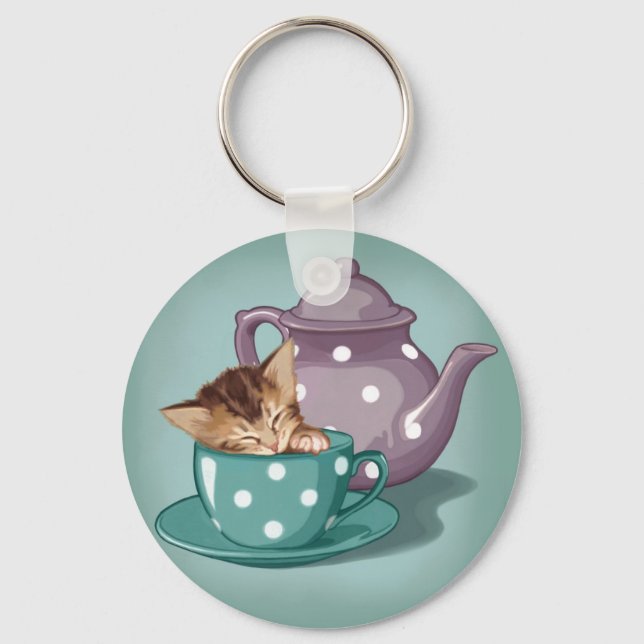 Teacup Kitten Key Ring (Front)