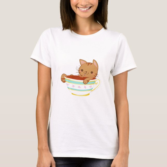 Teacup Kitty womens t-shirt (Front)