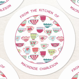 Teacup Modern Business Classic Round Sticker