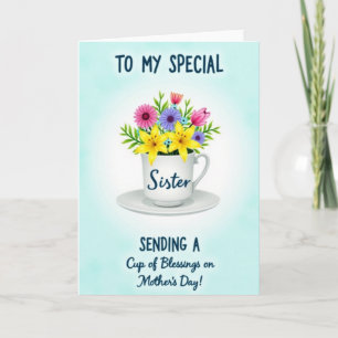 Teacup Mothers Day Blessings Card