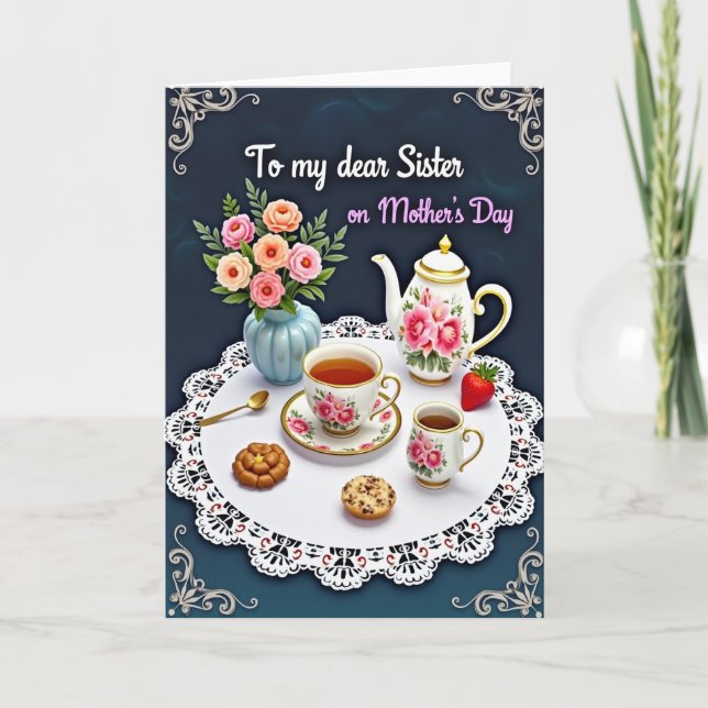 Teacup Mothers Day Sister Card (Front)