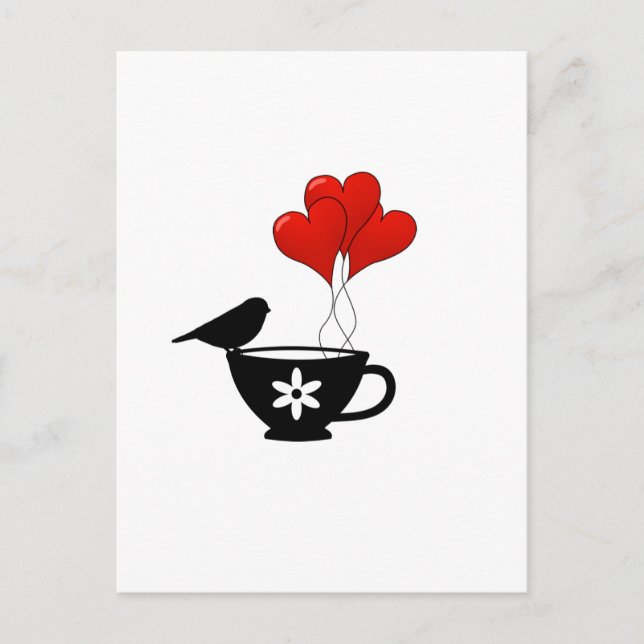 Teacup of Hearts Postcard (Front)