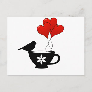 Teacup of Hearts Postcard