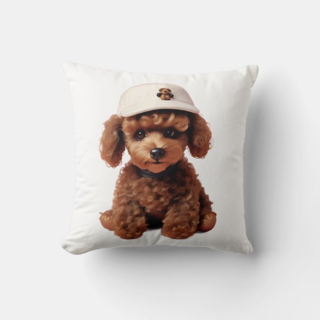 Teacup Poodle Tshirt Cushion (Front)