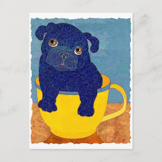 Teacup Pug Postcard (Front)
