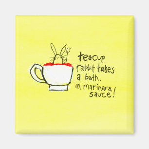 Teacup Rabbits Takes a Bath. In Marinara Sauce! Magnet