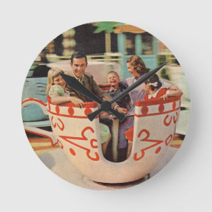 teacup ride at the amusement park round clock