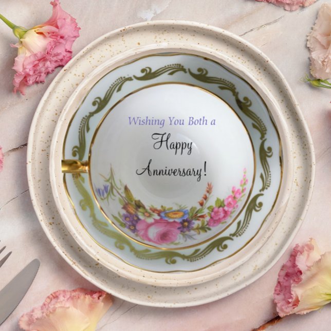 Teacup Round Anniversary Card (Creator Uploaded)