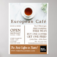 Teacup & Saucer, Barista, Café, Coffeehouse Advert