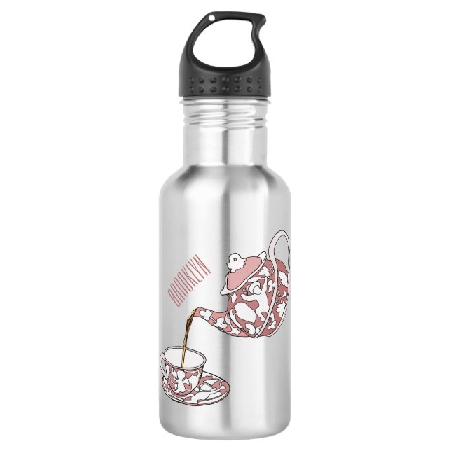 Teacup set cartoon illustration  532 ml water bottle (Front)