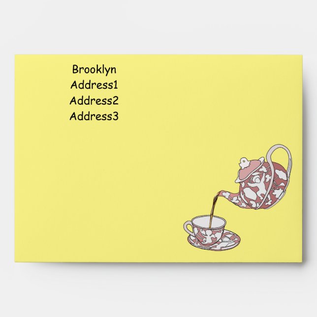 Teacup set cartoon illustration envelope (Front)