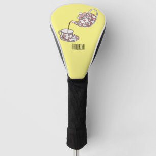 Teacup set cartoon illustration  golf head cover