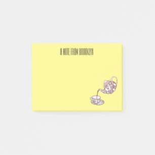 Teacup set cartoon illustration post-it notes
