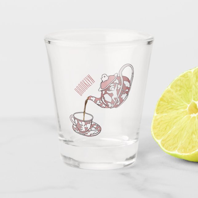 Teacup set cartoon illustration  shot glass (Front)