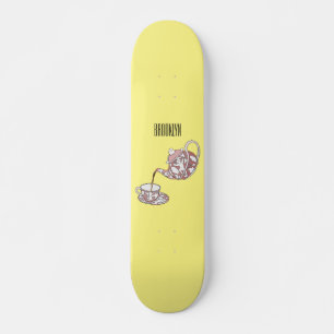 Teacup set cartoon illustration skateboard