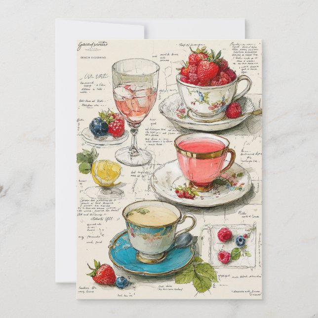 Teacup Whimsy | Whimsical Sips Invitation (Front)
