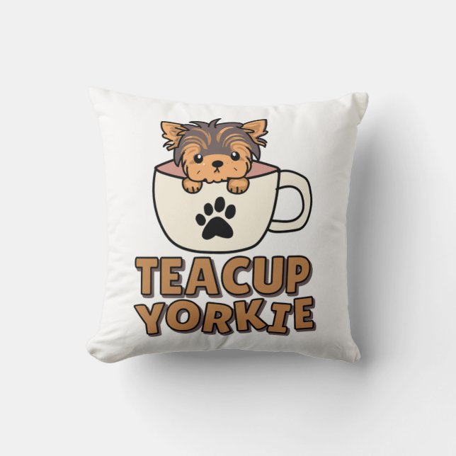 Teacup Yorkie puppy  Cushion (Front)