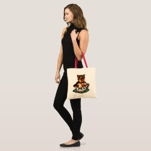 Teacup Yorkies Christmas Tote Bag