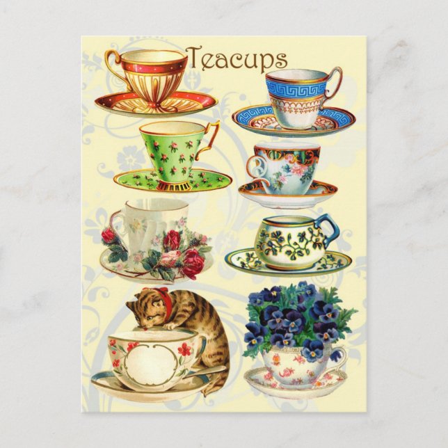 Teacups for Tea Time Postcard (Front)