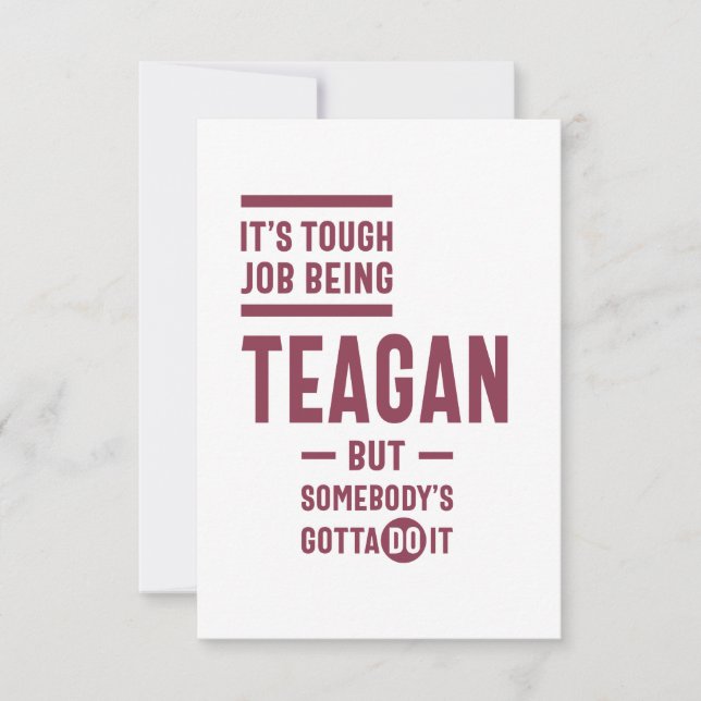Teagan Personalised Name Birthday Gift RSVP Card (Front)
