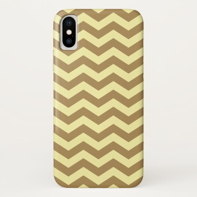 Teak Cream Neutral Chevrons Case-Mate iPhone Case (Back)