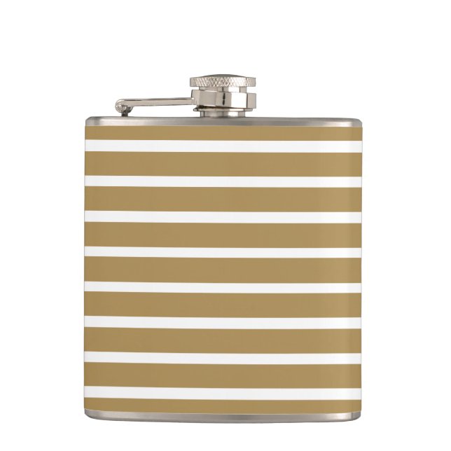 Teak Neutral Stripes Hip Flask (Front)