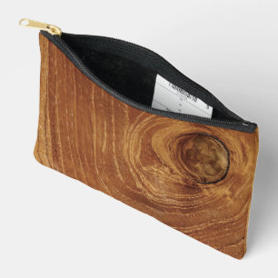 Teak Rustic Wood Grain Brown Nature Pattern Photo Accessory Pouch