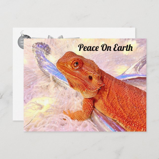 Teak the Bearded Dragon Christmas  Postcard (Front/Back)