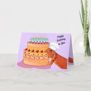 Teak the Beardie Wishes You A Happy Birthday Card