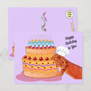 Teak the Beardie Wishes You A Happy Birthday Postcard