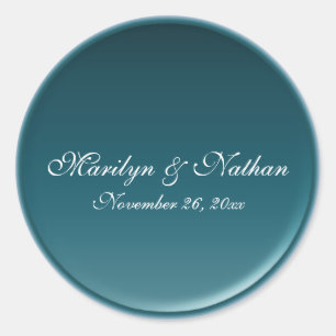 Teal 1.5" Round Wedding Envelope Seal