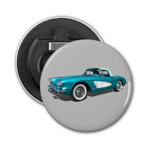 Teal 59 Corvette customisable background Bottle Opener