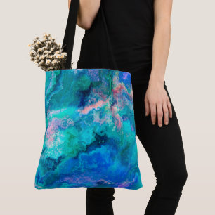 Teal Abalone Shell Painting Tote Bag