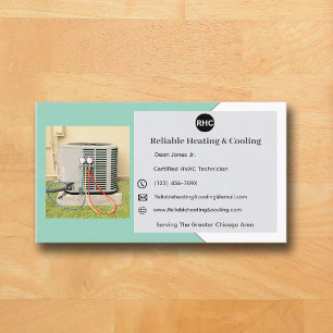 Teal AC Unit Heating Cooling Hvac Business Card