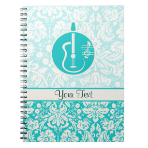 Teal Acoustic Guitars Spiral Notebook