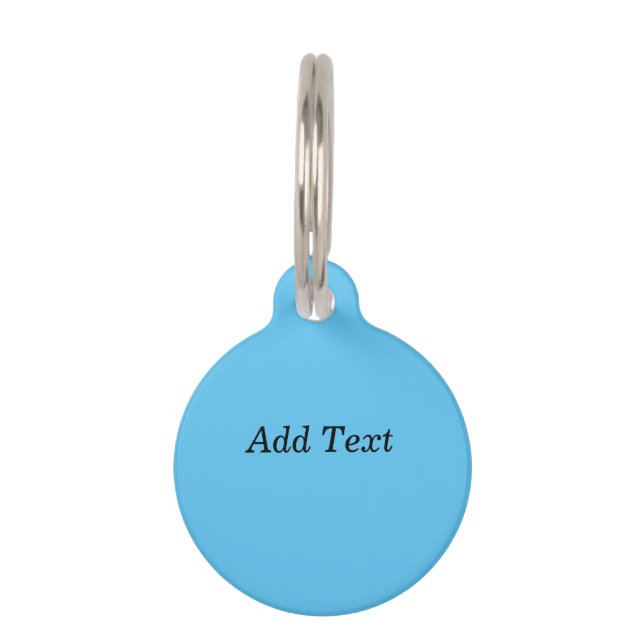 Teal Add Text Custom Template Pet Tag (Front)