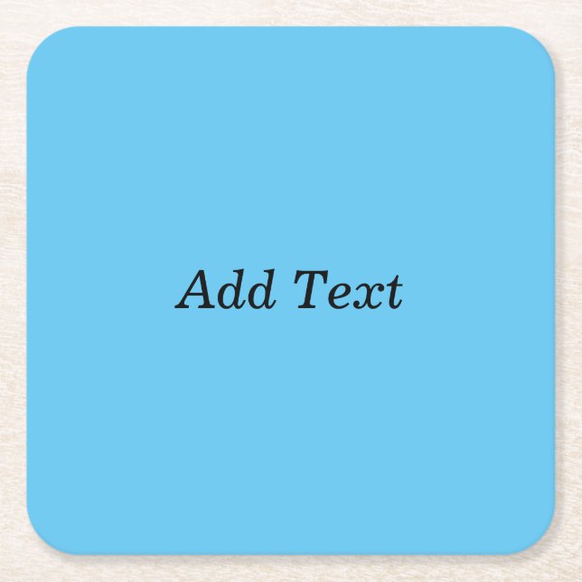 Teal Add Text Custom Template Square Paper Coaster (Front)