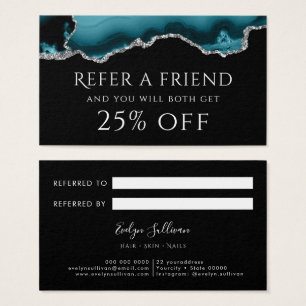teal agate Referral Card